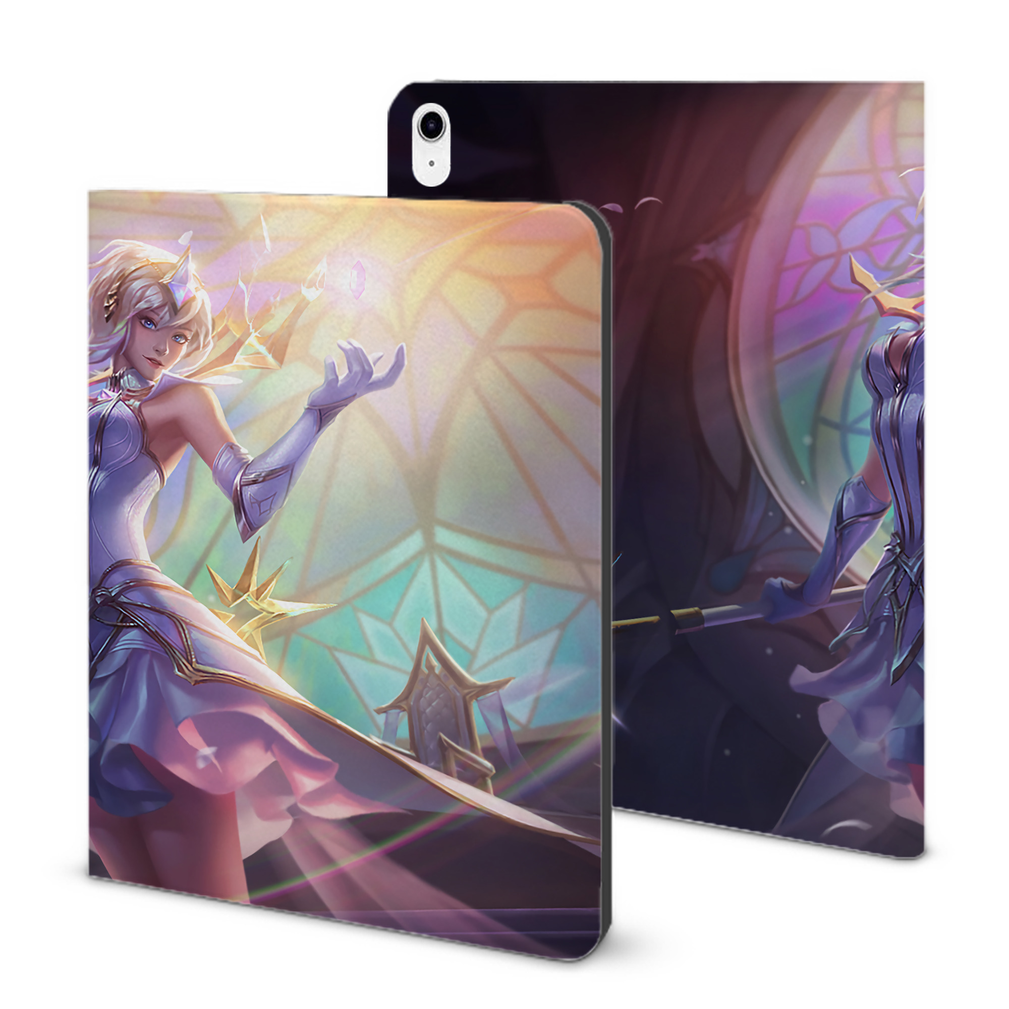 （画像用） リーグ・オブ・レジェンド League of Legends LOL IPad ケース ブック型 PUレザー TPU 耐衝撃 軽量 薄型 ペン収納なし 全面保護 IPad 各モデル対応